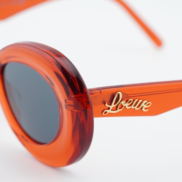 Loewe LW40112I 66V Sunglasses Red Butterfly Frame, Blue Lenses